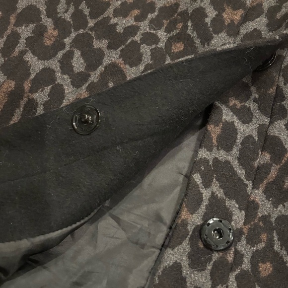 Betsey Johnson Women Collarless Leopard Print Wool Blend Coat -Size Medium - Picture 12 of 14